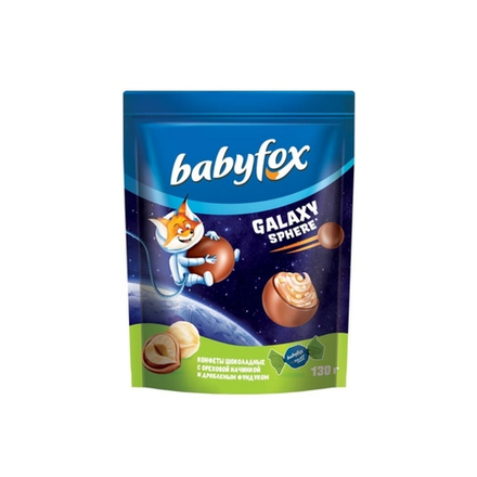 КДВ Конфеты шоколадные BabyFox Galaxy фундук 130г 1/18 (арт. РРН228)