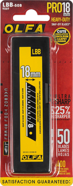 OLFA EXCEL BLACK, 18 х 100 х 0.5 мм, 50 шт, сегментированные лезвия (OL-LBB-50B)