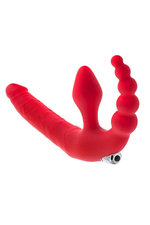 Страпон безремневой Toyfa Black & Red, красный (Цвет: красный)