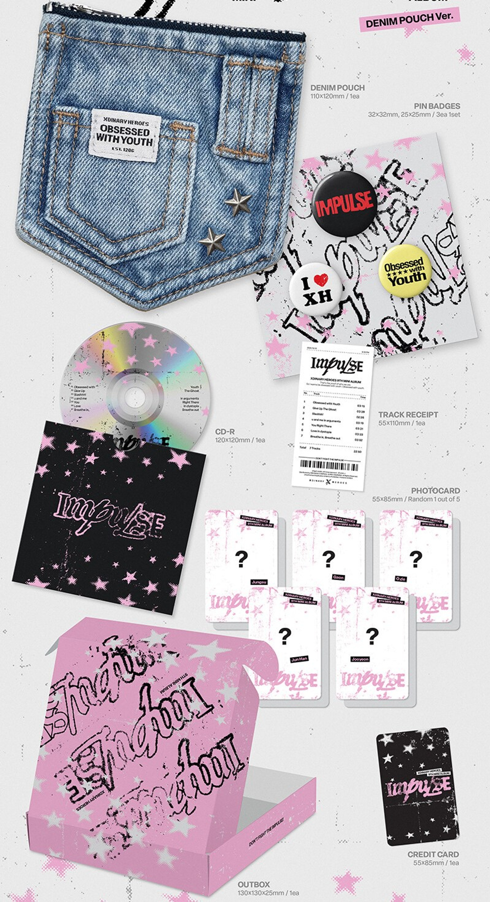Альбом Xdinary Heroes - IMPULSE (DENIM POUCH Ver.)