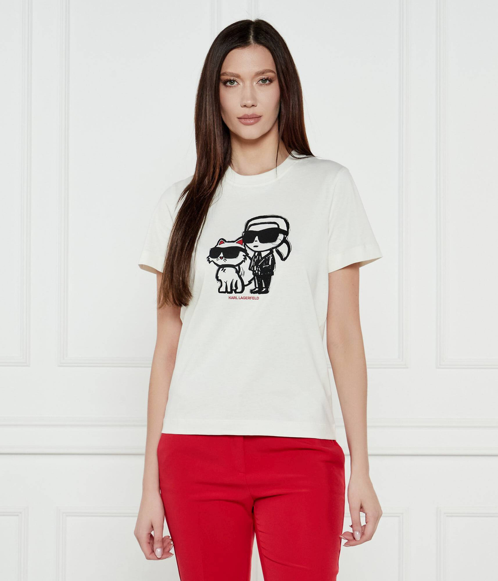 Футболка IKON SKETCH DUO Karl Lagerfeld - экрю(A1W17129)