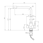 Смеситель для кухни 35k MIXLINE МЛНС-0320 (MLSS-0320/MLSS-3220) подкл.к фильтру, п/гайку САТИН