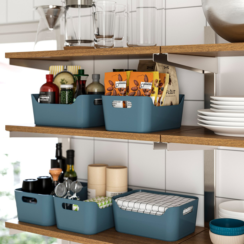 IKEA UPPDATERA  (ИКЕА УППДАТЕРА)  -  Контейнер - серо-голубой 24x17 см