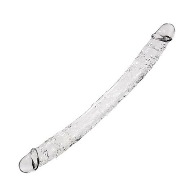 Прозрачный двусторонний фаллоимитатор Supreme Jelly Dildo - 38,5 см. (Цвет: прозрачный)