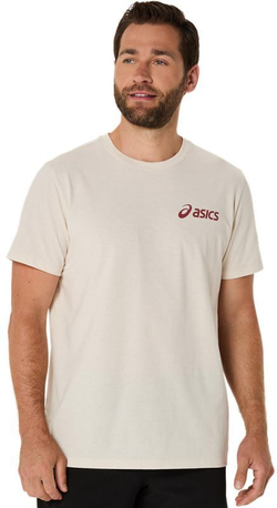 Мужская теннисная футболка Asics Chest Logo Short Sleeve - Бежевый