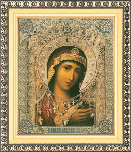 Икона БМ "Невская Скоропослушница", вид 2, 10х12 в раме 13х15