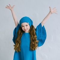 Платье муслиновое с крылышками "Василек" подростковое