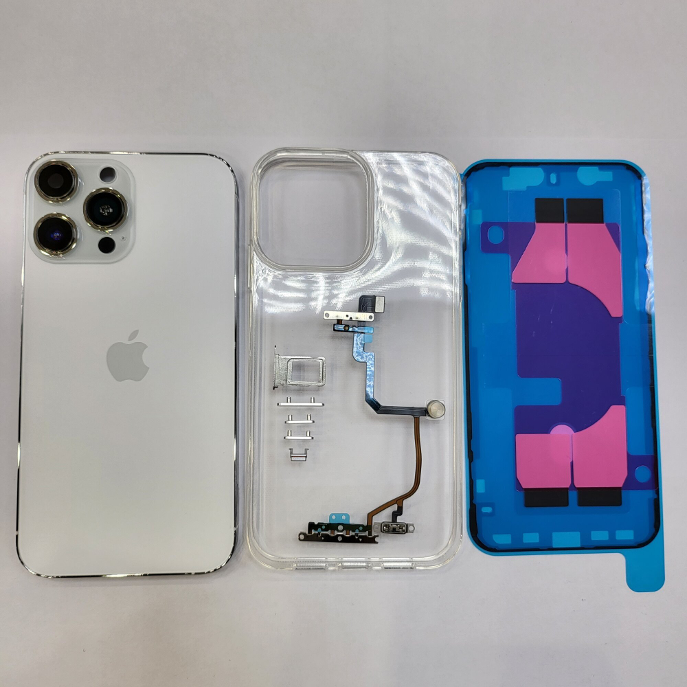 Корпус для iPhone XR в стиле iPhone 14Pro (цвет: Silver-White - серебристо-белый)