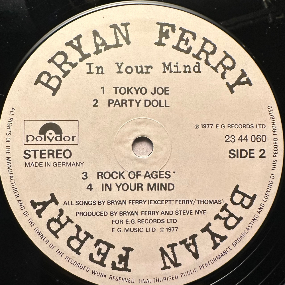 Bryan Ferry - In Your Mind (Германия 1977г.)