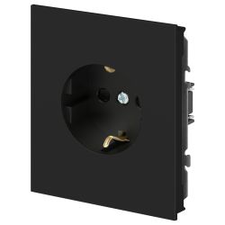 Розетка ЭРА Arktik 16-2102-05 с заземлением 2P+E Schuko со шторками 16А-250В антрацит | Эра Arktik