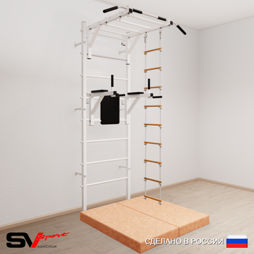 Шведская стенка Sv Sport 5424 (Турник рукоход/Брусья/Лестница/Мат 1м)