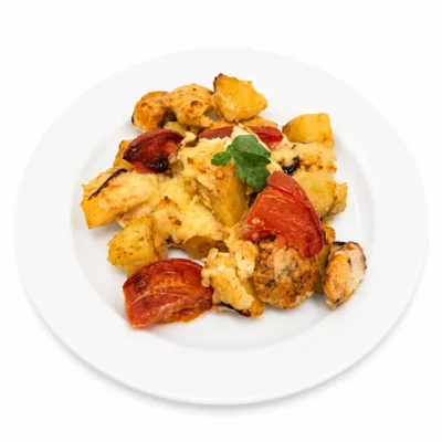 Картофель с мясом запеченый