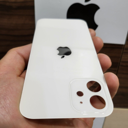 Крышка для iPhone 12 - задняя стеклянная панель "премиум качество" (белого цвета)