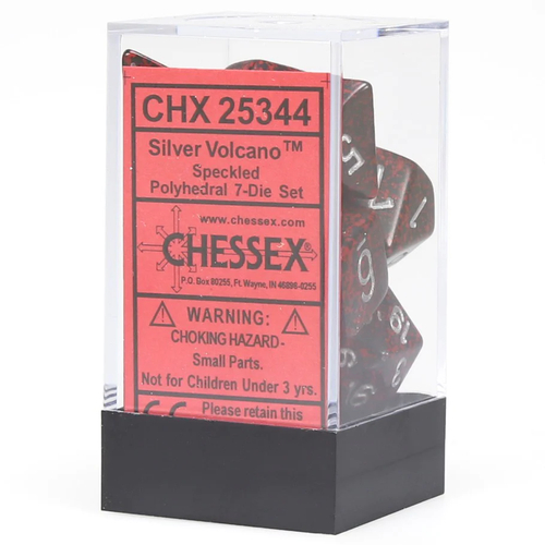 Chessex 7-dice set Silver Volcano