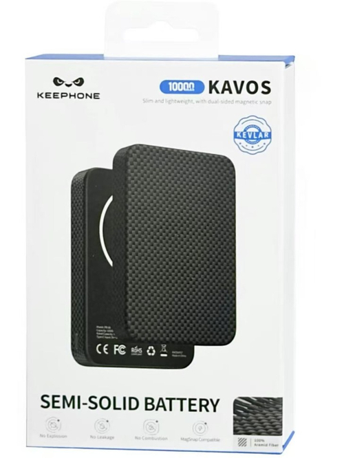 Powerbank магнитный с MagSafe Keephone Kavos Semi-Solid Battery 10000mAh чёрный