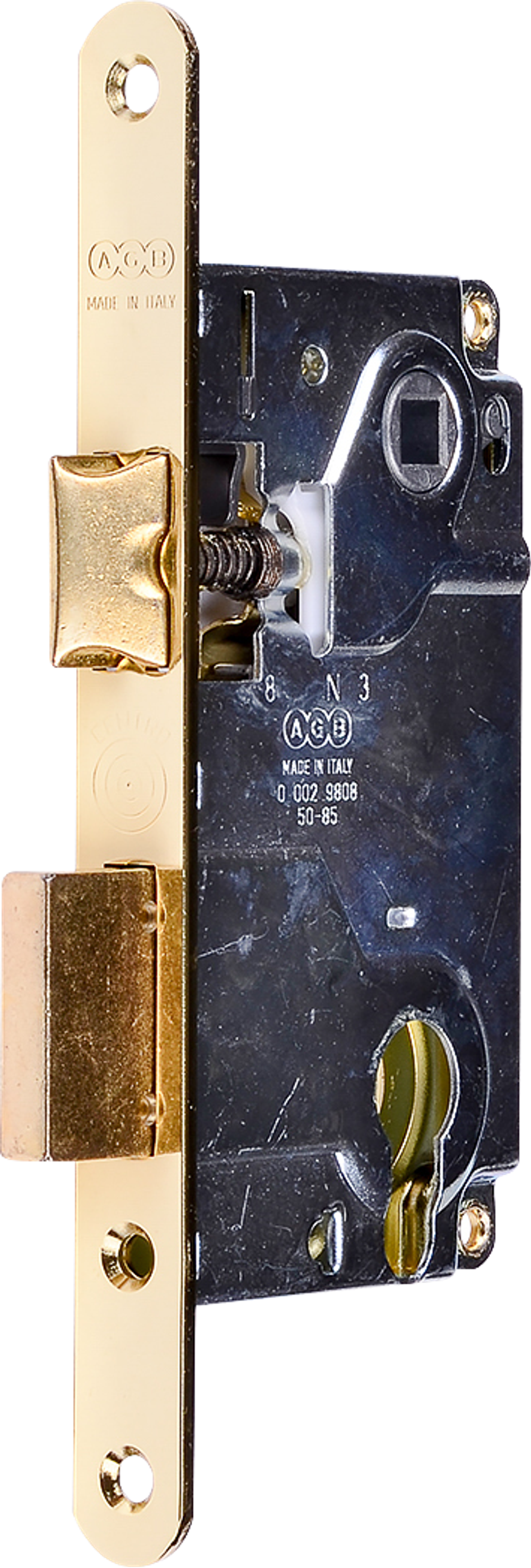Защелка врезная (бесшумная) "AGB" B01102.50 Италия (разные цвета)