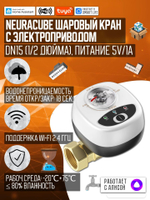 Умный WiFi шаровый кран с электроприводом USB5V + ручное управление (Работает с Tuya, SmartLife, Яндекс Алиса)
