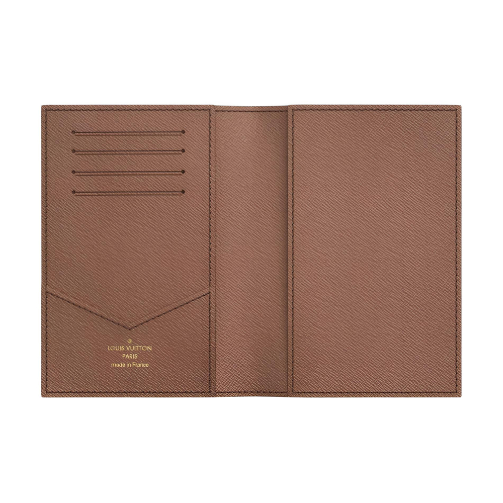 LOUIS VUITTON Coated Canvas Card Holder Passport Holder Men"s Brown