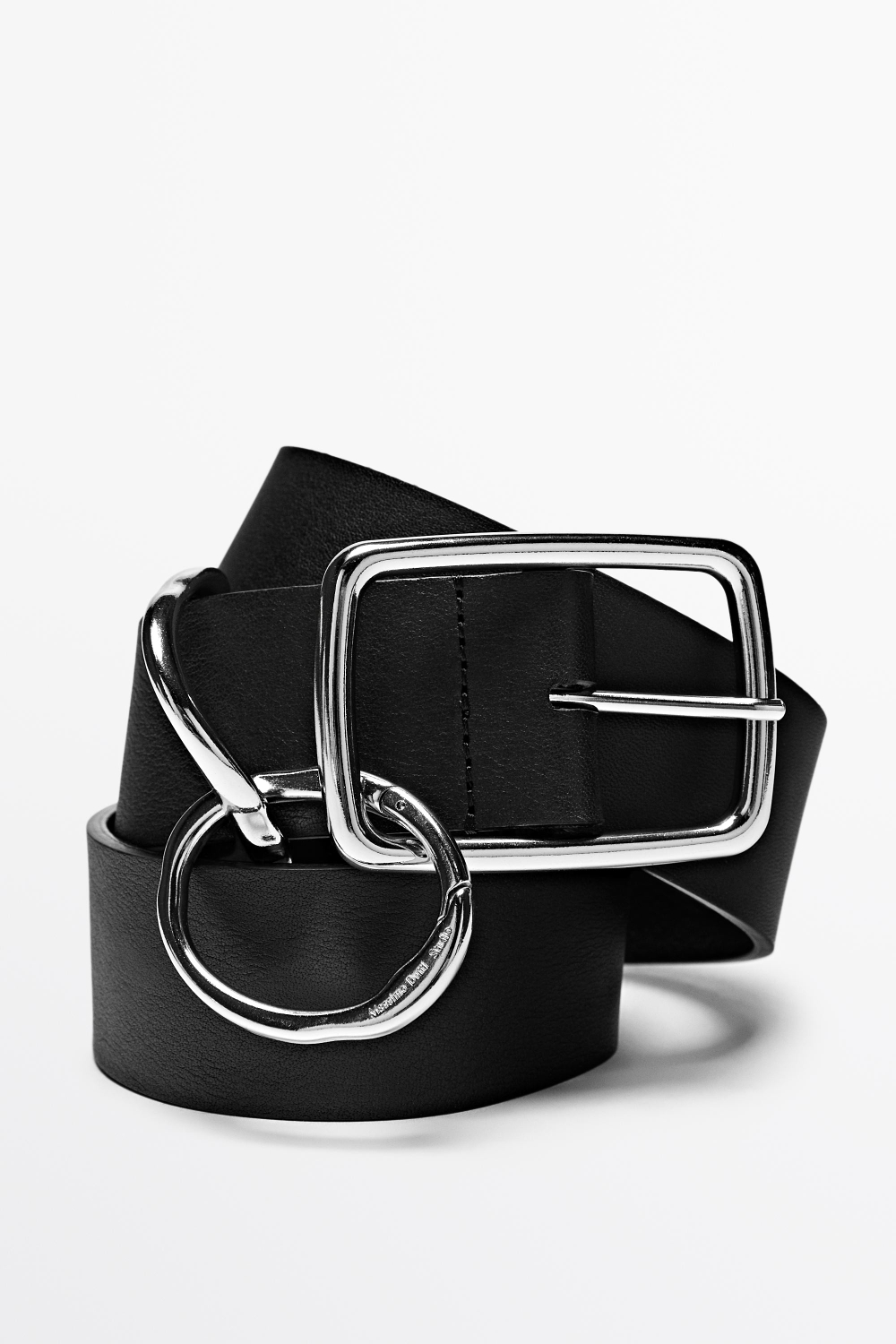 Massimo Dutti Ремень с пряжкой - STUDIO, черный