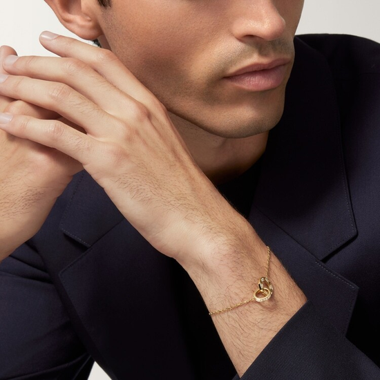 Cartier LOVE bracelet, on chain, paved in yellow gold