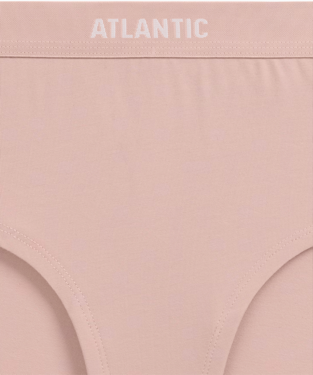 Трусы женские макси Atlantic, набор из 3 шт., хлопок, светло-розовые + светло-коричневые + коричневые, 3CLP-009