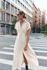 ПЛАТЬЕ МИДИ С КОНТРАСТНОЙ СТРОЧКОЙ — ZARA