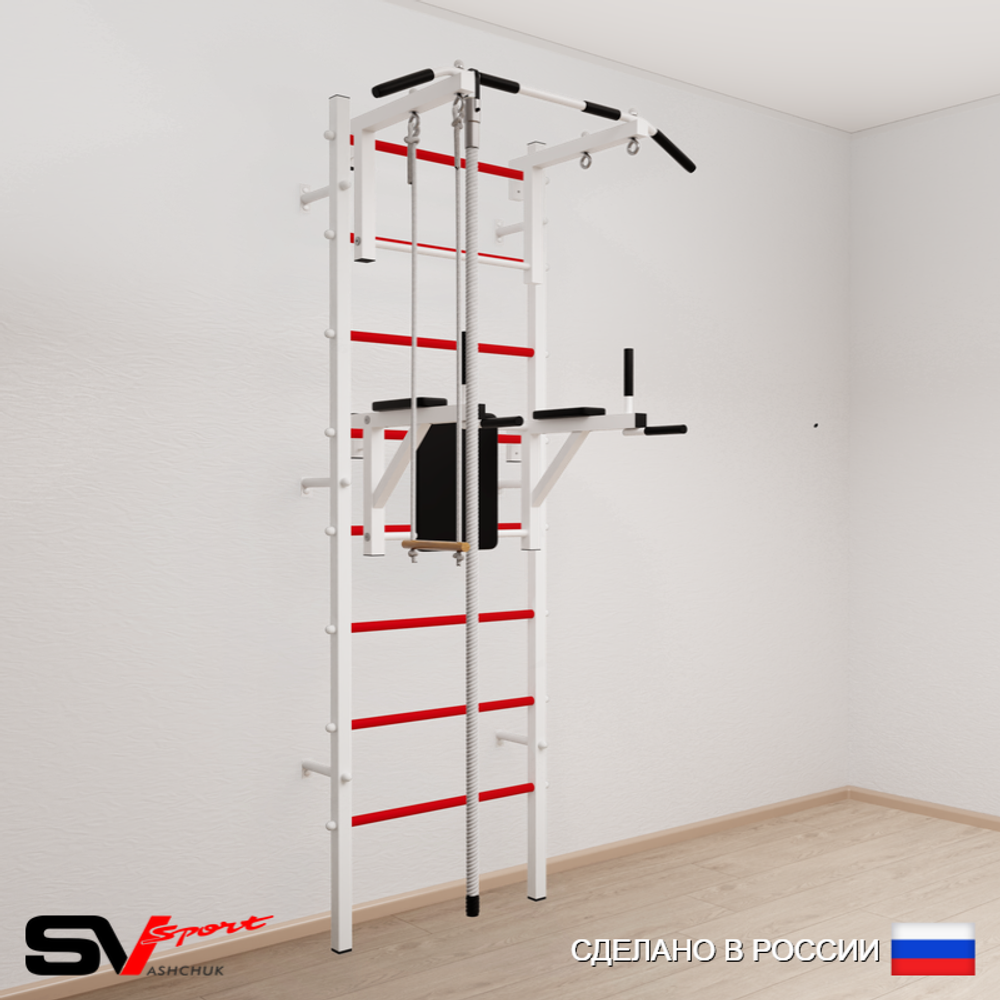 Шведская стенка Sv Sport усиленная 676 (Турник стандарт/Брусья/Канат/Трапеция)