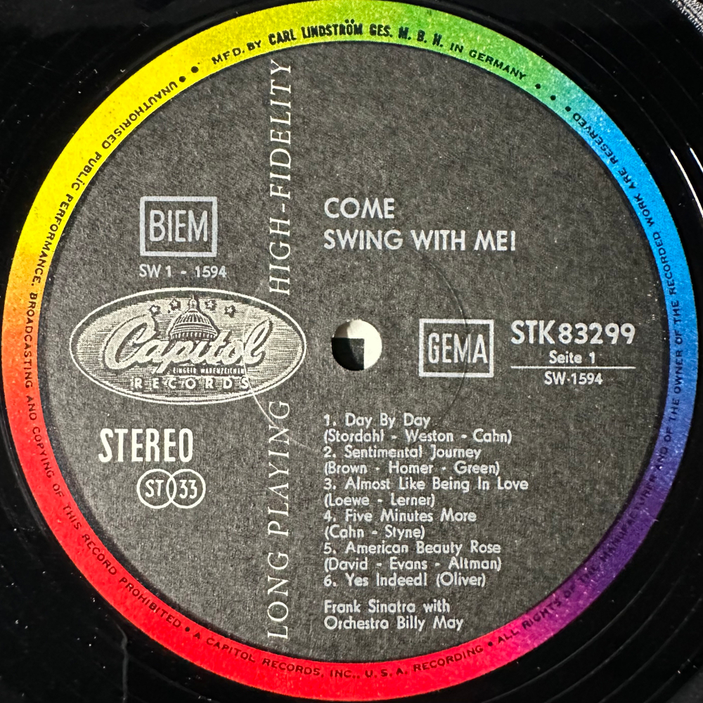 Frank Sinatra ‎– Come Swing With Me! (Германия)