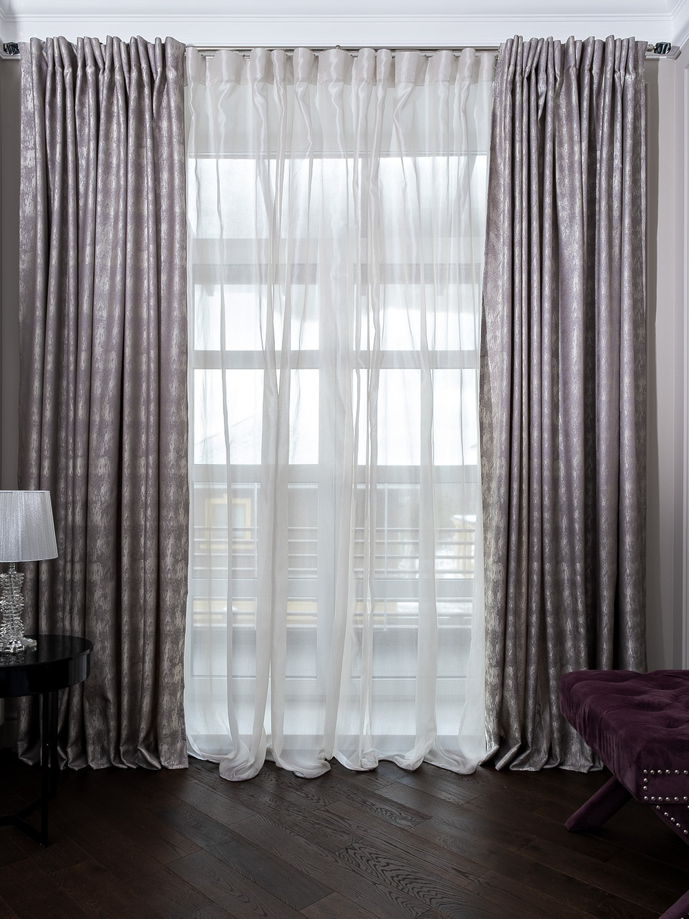 Ткань Портьера 275x260 Garda Decor Houston серая Серый