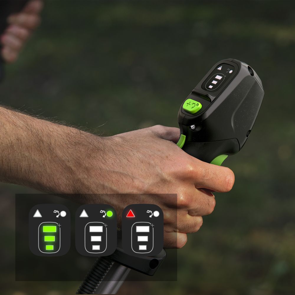 Триммер аккумуляторный Greenworks TB201H, Арт. 2112407U2B, 82V, 2,0 кВт, 46 см, c трехлопастным ножом и кусторезом, бесщеточный, с 2АКБ 5Ач и двойное ЗУ
