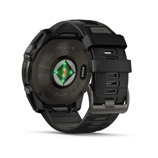Мультиспортивные GPS часы Garmin Fenix 8X (51 mm) Solar, Sapphire Carbon Gray DLC Titanium with Black/Pebble Gray 010-02907-11