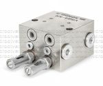VSG4-KR - Питатель для двухлинейных систем смазки с рабочим давлением 400 бар, количество выходов 4, максимальная доза 2,3 мл/цикл, с регулятором и индикатором
