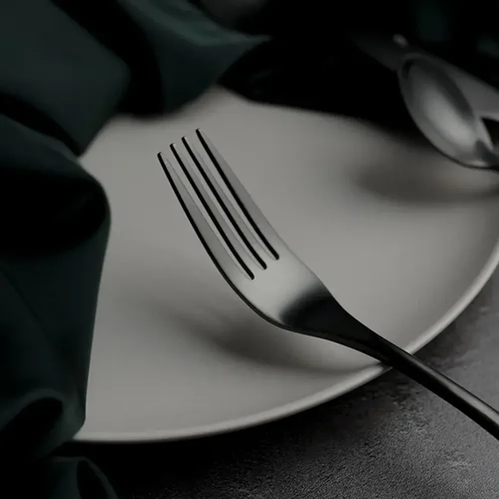 Вилка столовая 21,5 см матовая черный цвет PVD Alessi-Black P.L. [12]