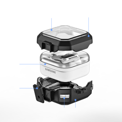 Чехол с черными рамками из TPU и PC для наушников Samsung Buds4 и Buds 4 Pro, серия SECD Series Case от Dux Ducis