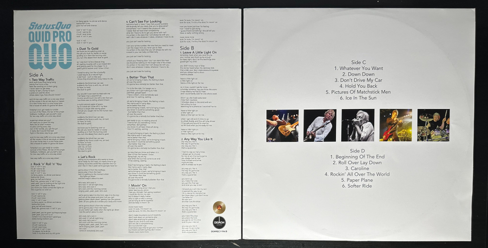 Status Quo ‎– Quid Pro Quo 2LP (Европа 2016г.) White
