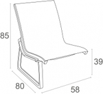 Модуль диванный пластиковый Siesta Contract Pacific Lounge, белый