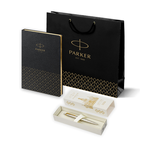 Подарочный набор: Шариковая ручка Parker Jotter Russia + ежедневник, черный