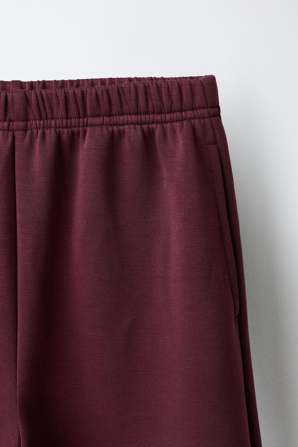 ZARA СПОРТИВНЫЕ БРЮКИ WIDE LEG, БУРГУНДИ