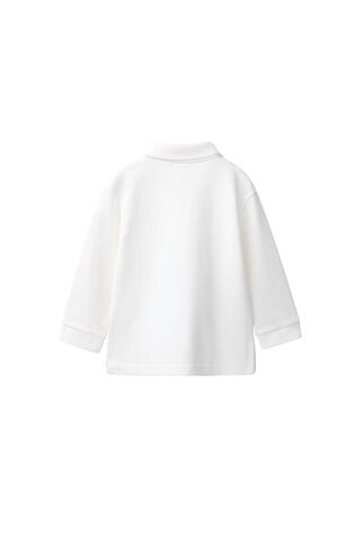 ZARA ОДНОТОННОЕ ПОЛО ИЗ ТКАНИ ПИКЕ, БЕЛЫЙ
