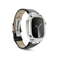 Корпус для Apple Watch ROL45 - Серебристый/Натуральная кожа
