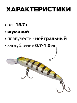 Воблер CrackJack 98 SP SR 15.7 г 0.7-1.0 м для щуки и судака #01