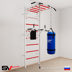 Шведская стенка Sv Sport 5402 (Турник рукоход/Брусья/Канат/Цепь/Мешок 22кг)