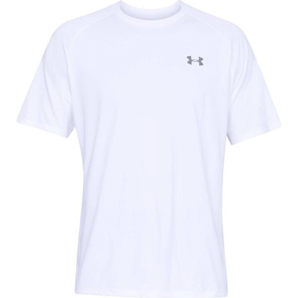 Мужская теннисная футболка Under Armour Tech SS Tee 2.0 - white
