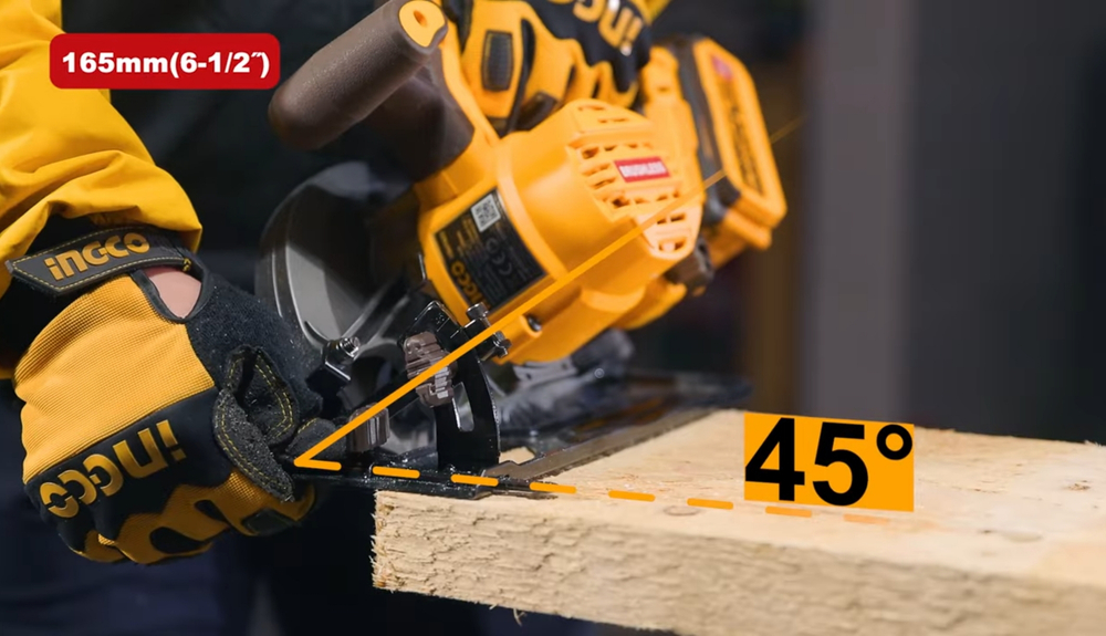 Аккумуляторная циркулярная пила INGCO CSLI16521 INDUSTRIAL 20 В 165 мм 1х4 Ач