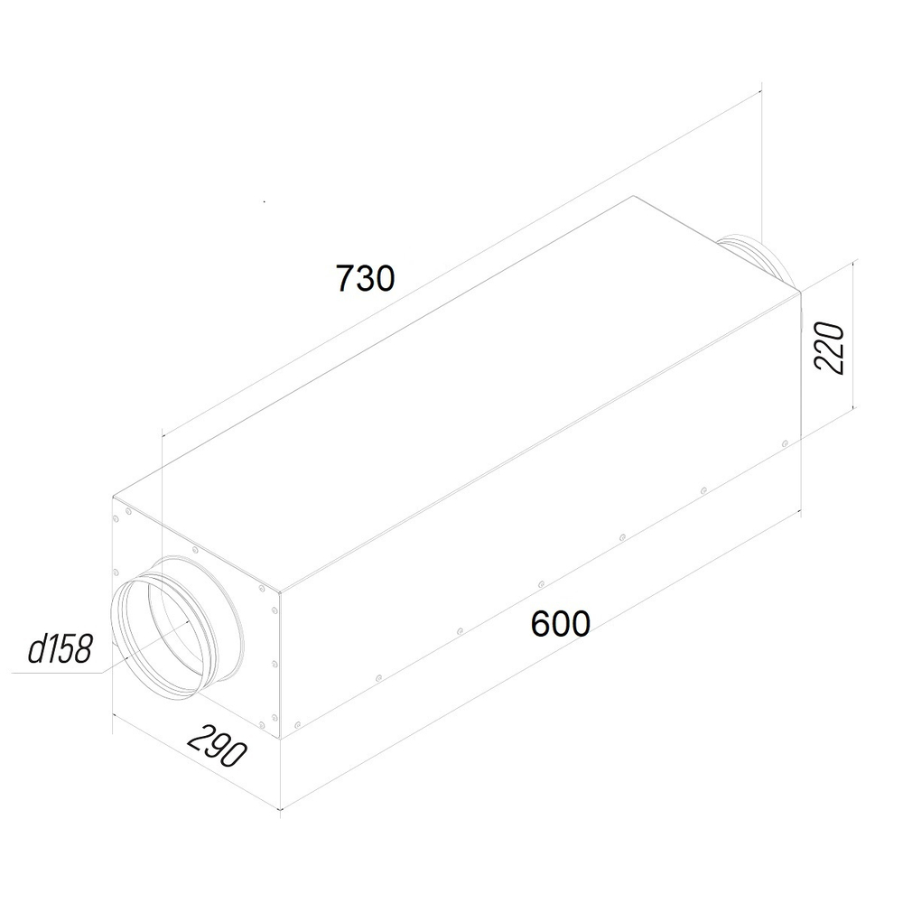 Provent KSE 160/600 ECO шумоглушитель прямоугольный