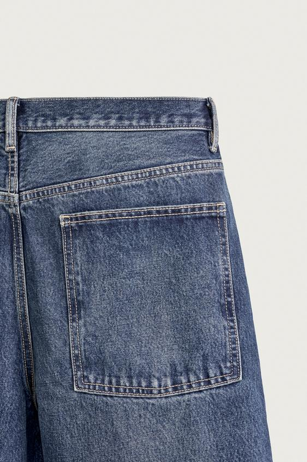 ZARA ДЖИНСЫ TAPERED WIDE LEG, СИНИЙ