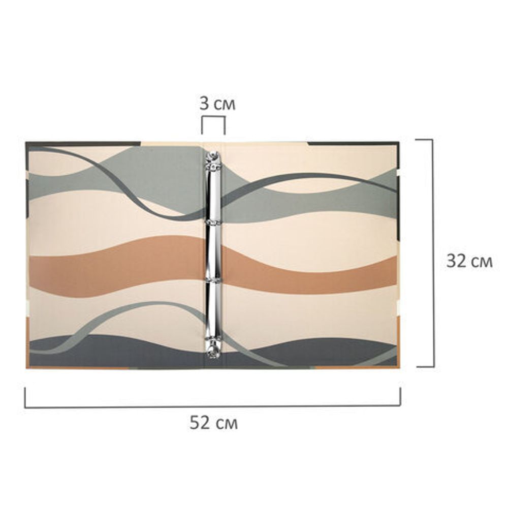 Папка-портфолио универсальная, 4 кольца, 20 файлов, 7БЦ матовая, BRAUBERG "Abstraction", 117555