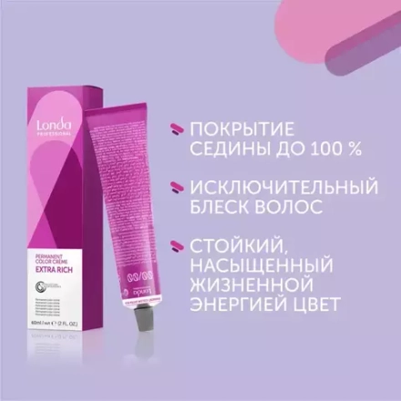 Londa Color стойкая крем-краска, 6/44 темный блонд интенсивно-медный micro reds, 60мл
