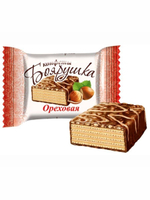 Конфеты вафельные Боярушка ореховые в шоколаде Славянка, 1 кг