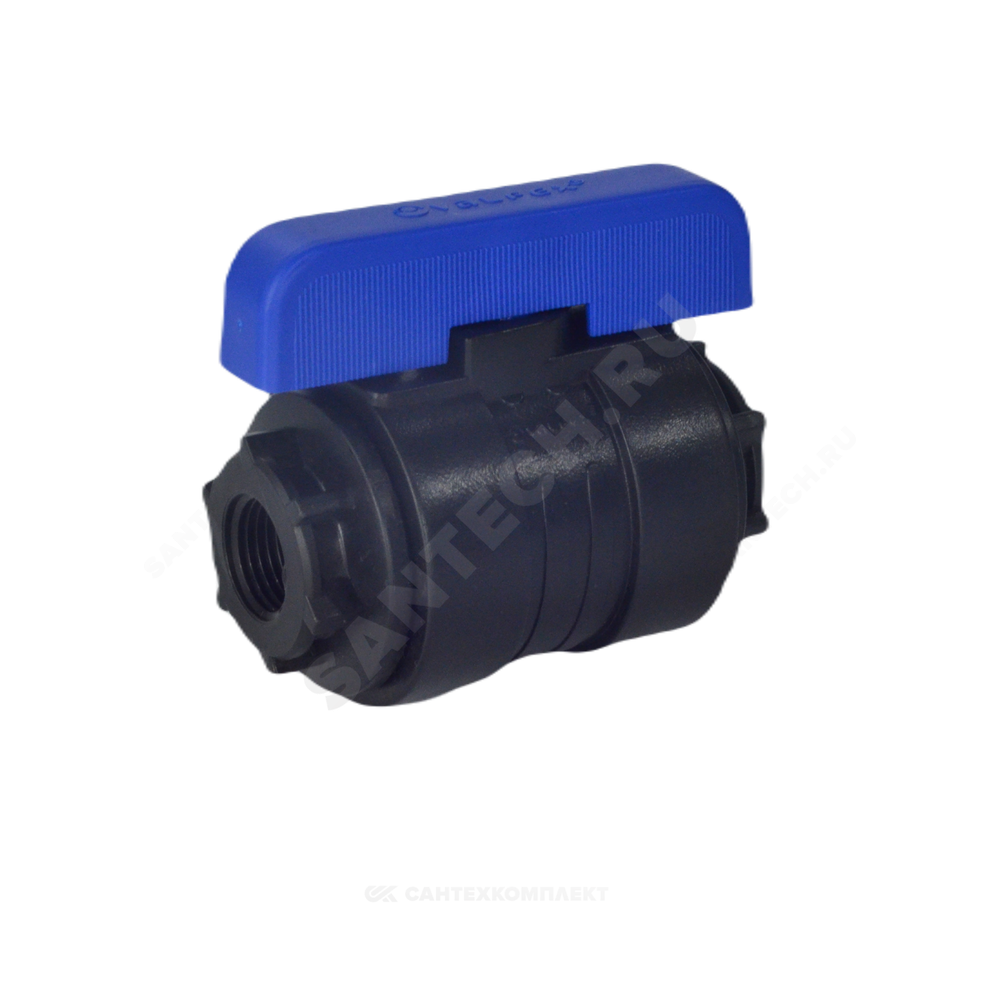 Кран шаровой компрессионный ПЭ Ду 36 1 1/2"x1 1/4" ВР/ВР Ру16 VALFEX 1210011112114